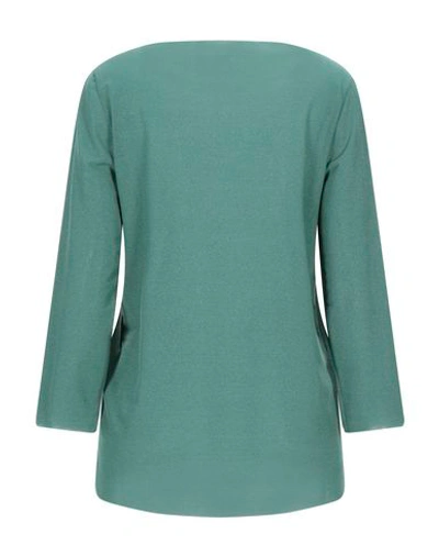 Shop Atos Lombardini Woman T-shirt Green Size 8 Viscose, Polyester, Polyamide, Elastane