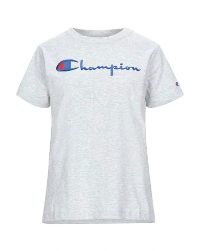 Shop Champion Woman T-shirt Light Grey Size S Cotton, Polyester