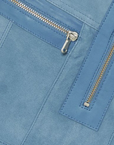 Victoria Beckham Leather-trimmed Suede Shorts In Sky Blue