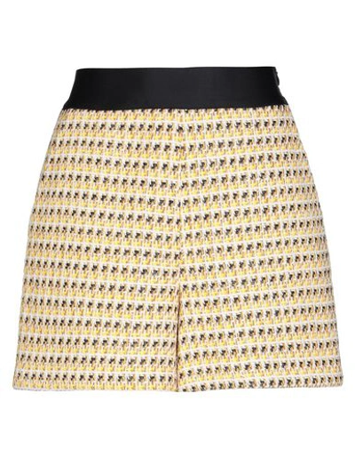 Shop Maje Woman Shorts & Bermuda Shorts Yellow Size 8 Cotton, Polyester, Viscose, Acrylic, Polyamide