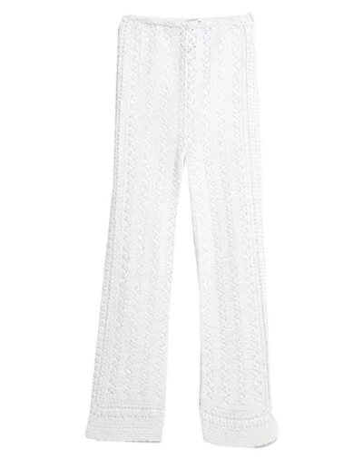 Shop Alberta Ferretti Woman Pants White Size 8 Cotton