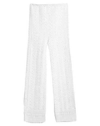 Shop Alberta Ferretti Woman Pants White Size 8 Cotton