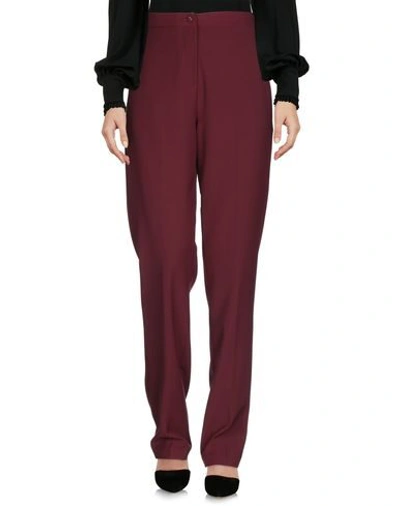 Shop Blumarine Woman Pants Burgundy Size 2 Polyester, Wool, Elastane In Red