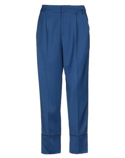 Shop Pt01 Pt Torino Woman Pants Blue Size 6 Viscose, Virgin Wool, Elastane