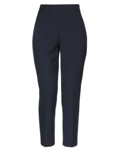 Shop Peserico Cropped Pants In Dark Blue