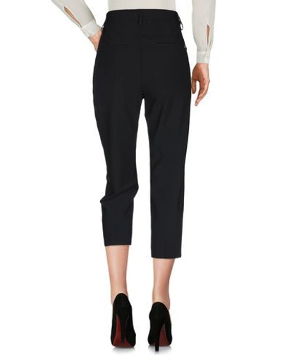 Shop Dondup Woman Cropped Pants Black Size 8 Polyester, Virgin Wool, Elastane