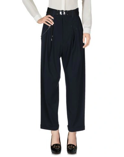 Shop High By Claire Campbell Casual Pants In Dark Blue