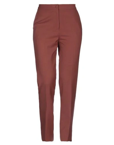 Shop Beatrice B Beatrice .b Woman Pants Cocoa Size 4 Polyester, Wool, Elastane In Brown