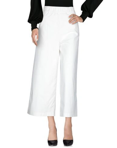 Shop Patrizia Pepe Woman Pants White Size 8 Cotton, Modal, Elastane
