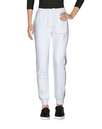 Shop Thom Browne Woman Pants White Size 8 Cotton, Elastane