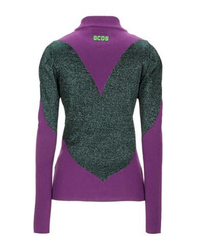 Gcds Panelled Metallic Sweater In Green
