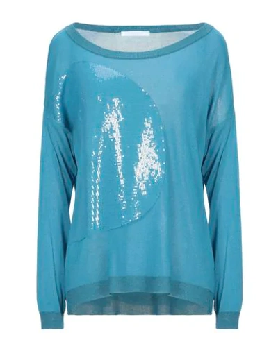 Shop Les Copains Sweaters In Turquoise