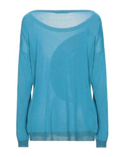 Shop Les Copains Sweaters In Turquoise