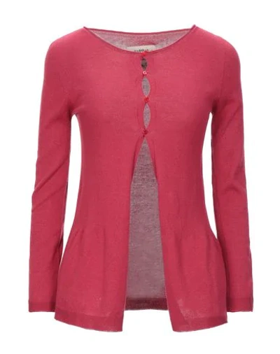 Shop Pink Memories Cardigan In Red