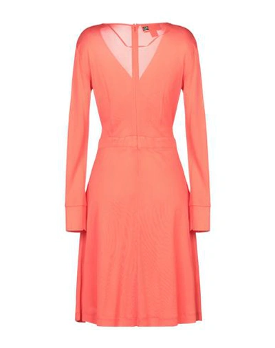 Shop Cavalli Class Woman Midi Dress Orange Size 10 Viscose