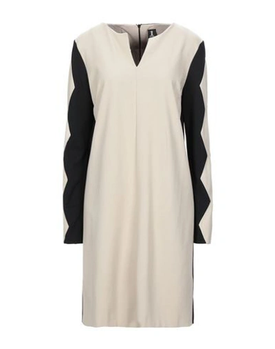 Shop One 1- Woman Mini Dress Beige Size 10 Viscose, Polyamide, Elastane