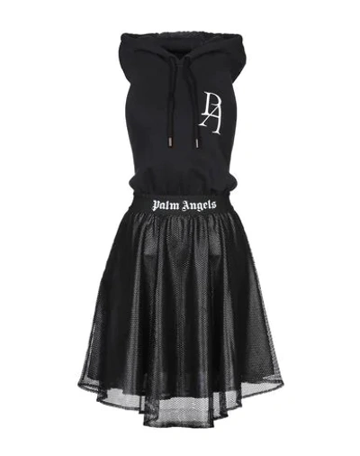 Shop Palm Angels Woman Mini Dress Black Size S Cotton, Polyamide, Polyester, Elastane