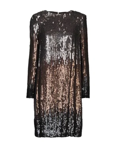 Clips Short Sequined Dress In Brown