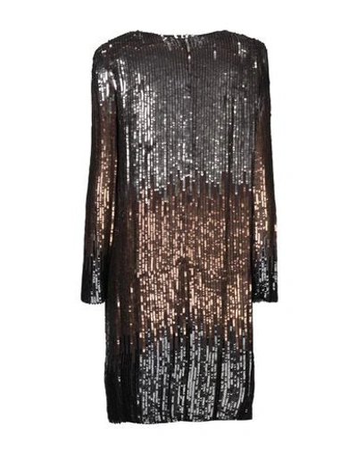 Clips Short Sequined Dress In Brown