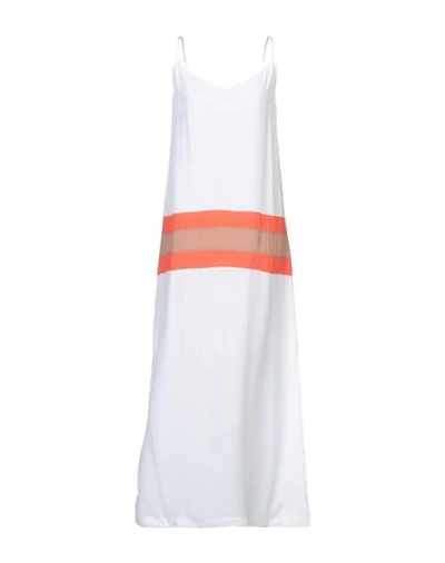 Shop Twinset Woman Maxi Dress White Size Xs Acetate, Silk