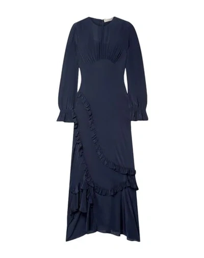 Shop Preen Line Woman Long Dress Midnight Blue Size Xs Viscose