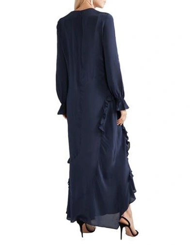 Shop Preen Line Woman Long Dress Midnight Blue Size Xs Viscose