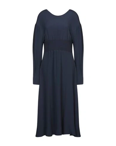 Shop Sportmax Code 3/4 Length Dresses In Dark Blue