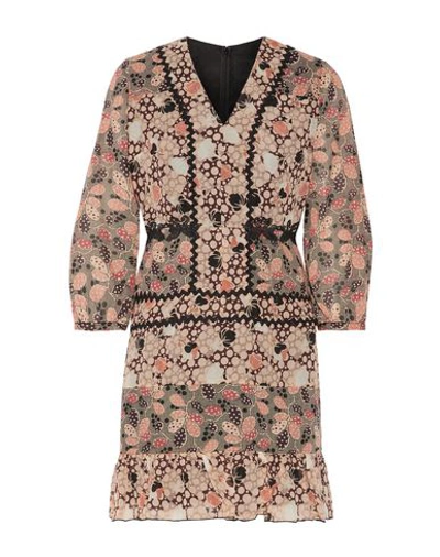 Shop Anna Sui Short Dresses In Beige