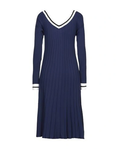 Shop Sportmax Code Midi Dresses In Dark Blue