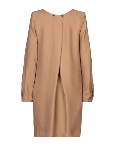 Shop Ballantyne Woman Mini Dress Camel Size 8 Viscose, Acetate In Beige