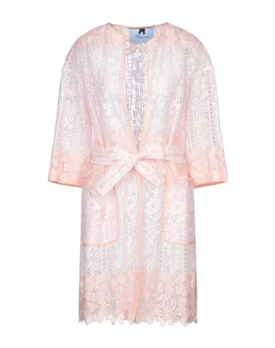 Shop Blumarine Woman Overcoat & Trench Coat Pink Size 6 Polyester, Polyamide