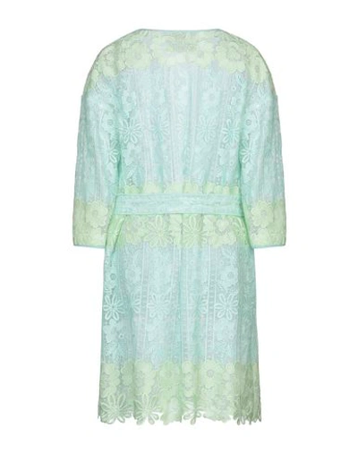Shop Blumarine Woman Overcoat & Trench Coat Light Green Size 10 Polyester, Polyamide