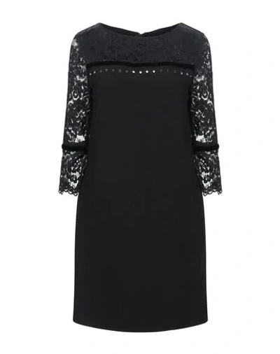 Shop Liu •jo Woman Mini Dress Black Size 6 Viscose, Polyamide, Elastane, Cotton, Polyester