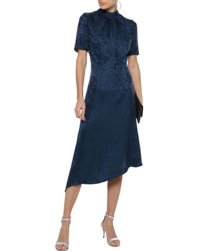 Shop Iris & Ink Knee-length Dresses In Dark Blue