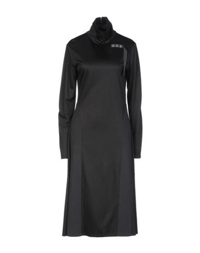 Shop Patrizia Pepe Woman Midi Dress Black Size 3 Viscose, Polyurethane, Cotton, Polyester, Metal