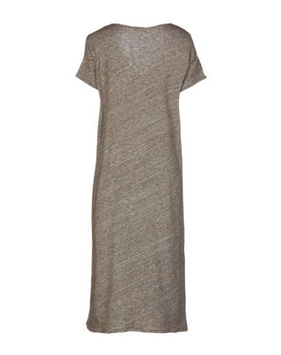 Shop American Vintage Woman Midi Dress Khaki Size M Cotton, Wool, Polyamide, Elastane In Beige