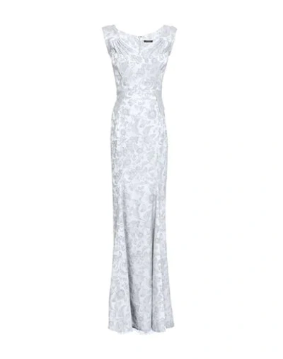 Shop Zac Posen Long Dresses In Light Grey