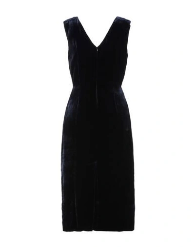 Shop Au Jour Le Jour 3/4 Length Dresses In Dark Blue