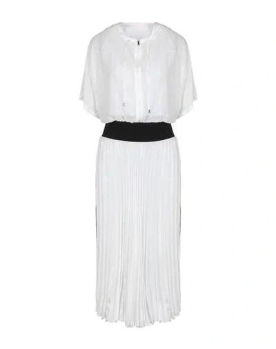 Shop Patrizia Pepe Woman Midi Dress White Size 4 Polyester, Polyamide, Elastane, Acetate