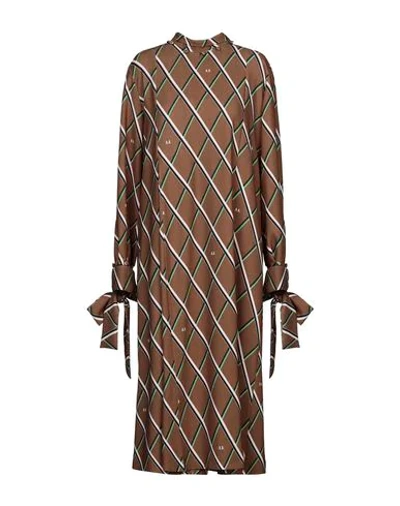 Shop Arthur Arbesser Midi Dress In Brown