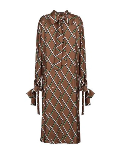 Shop Arthur Arbesser Midi Dress In Brown