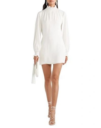 Shop Les Héroïnes By Vanessa Cocchiaro Woman Mini Dress Ivory Size 12 Acetate, Viscose In White