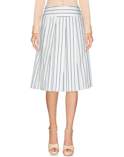 Shop Arthur Arbesser Knee Length Skirt In White