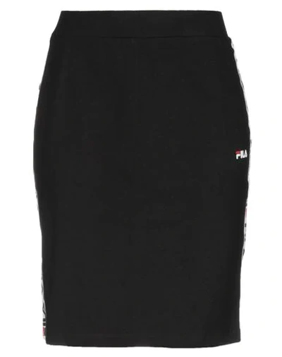 Shop Fila Woman Midi Skirt Black Size S Cotton, Elastane