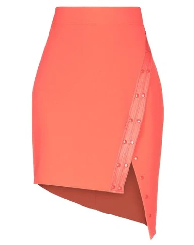Shop Elisabetta Franchi Woman Midi Skirt Orange Size 4 Polyester, Elastane, Polyurethane