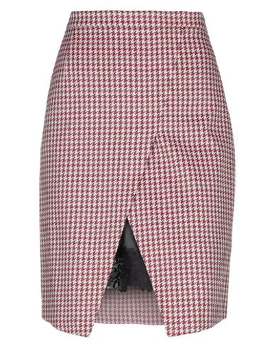 Shop Pinko Woman Midi Skirt Garnet Size 4 Cotton, Polyester, Elastane In Red