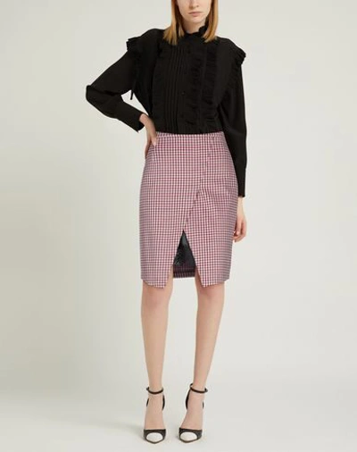 Shop Pinko Woman Midi Skirt Garnet Size 4 Cotton, Polyester, Elastane In Red