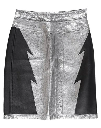 Shop Diesel Black Gold Midi Skirts In Silver