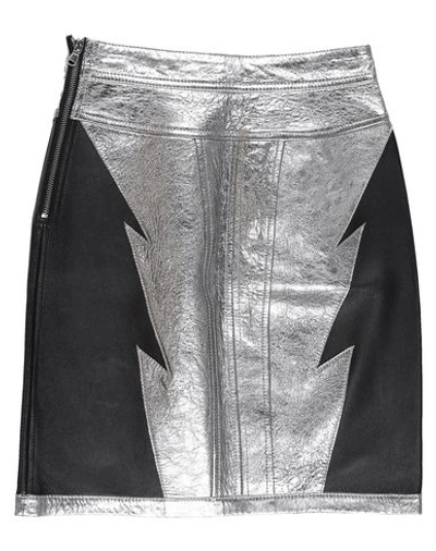 Shop Diesel Black Gold Midi Skirts In Silver