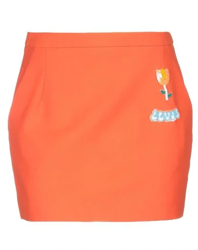 Shop Dondup Mini Skirts In Orange